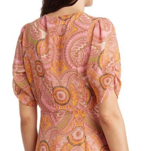 BCBGeneration Women’s Puff Sleeves Button Front Midi Dress in the Size 12 - Picture 7 of 7